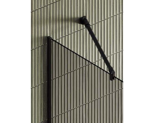 Душевая перегородка Maybah Glass 890x1950 в узком профиле Черный стекло бронзовое