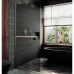 Душевая перегородка Maybah Glass 890x1950 в узком профиле Хром матовый стекло графитовое матовое