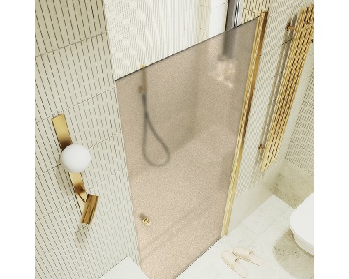 Душевая дверь Maybah Glass MGD-805-3 800x1980 на монопетле Золото стекло бронзовое матовое