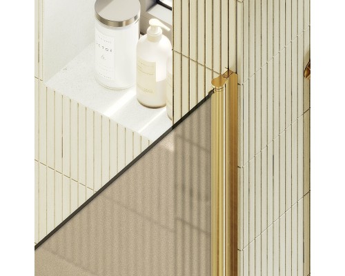 Душевая дверь Maybah Glass MGD-805-3 800x1980 на монопетле Золото стекло бронзовое матовое