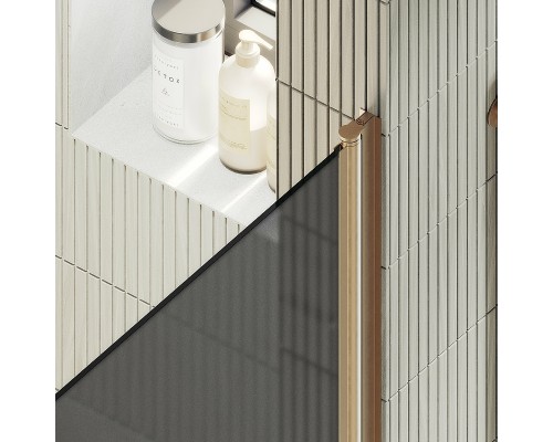 Душевая дверь Maybah Glass MGD-813-2 900x1980 на монопетле Бронза стекло графитовое матовое