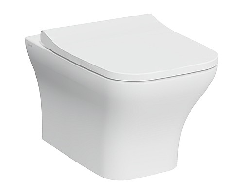 Комплект унитаза с инсталляцией Vitra Zentrum Square 9875B003-7201 с сиденьем Микролифт и клавишей смыва Хром глянцевый