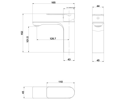 Смеситель для раковины beWash Purify BVMM0BS500 Хром