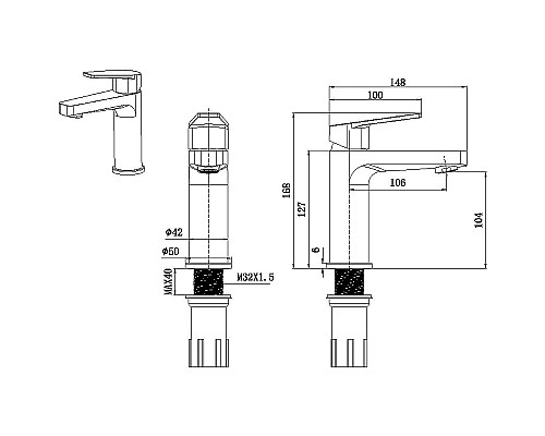 Смеситель для раковины Allen Brau Eclipse 5.E1001-00 Хром