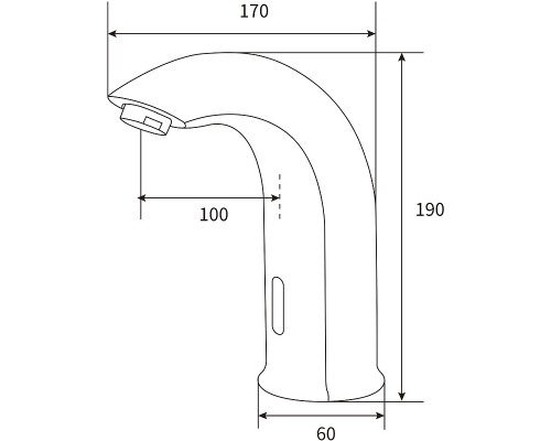 Смеситель для раковины beWash Photocell BWAM1BS811 Черный матовый