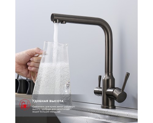 Смеситель для кухни Raglo R81.61.09 Графит матовый