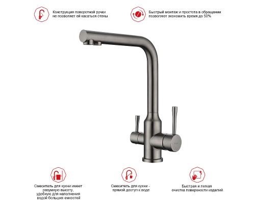 Смеситель для кухни Raglo R81.61.09 Графит матовый