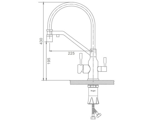 Смеситель для кухни Raglo R81.62.05 Сатин Черный