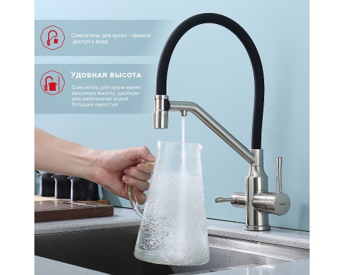 Смеситель для кухни Raglo R81.62.05 Сатин Черный