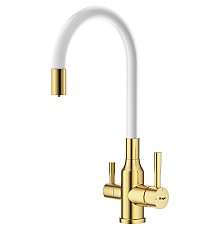 Смеситель для кухни Raglo R81.64.03 Золото матовое Белый