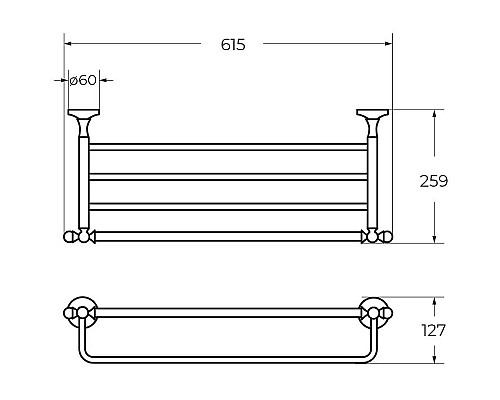 Полка для полотенец Art&Max Antic AM-E-2622AL Хром