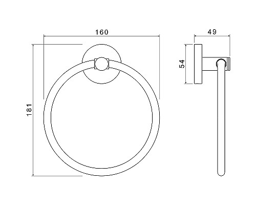 Кольцо для полотенец Aquatek Европа AQ4112MB Черное матовое
