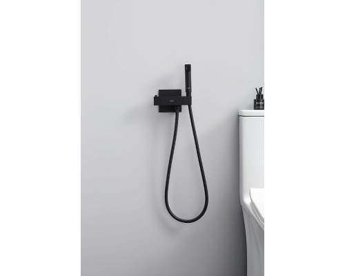 Гигиенический душ со смесителем Raglo R24.56.06 с термостатом Черный матовый