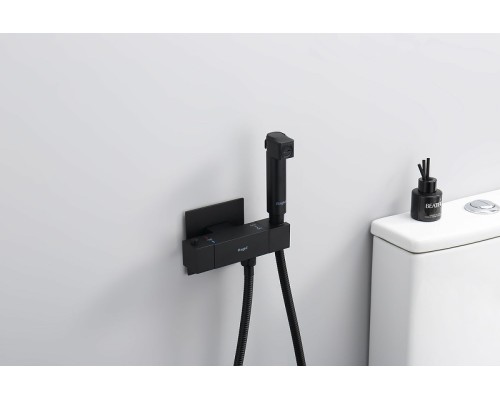 Гигиенический душ со смесителем Raglo R24.56.06 с термостатом Черный матовый