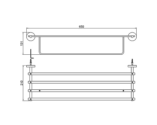 Полка для полотенец Aquatek Бетта AQ4615MB Черная матовая