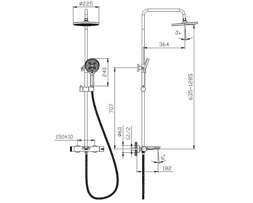 Душевая система Raglo R32.24 Хром