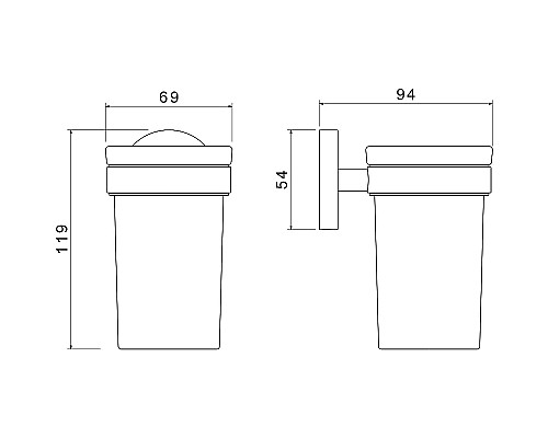 Стакан для зубных щеток Aquatek Европа AQ4104MB Черный матовый