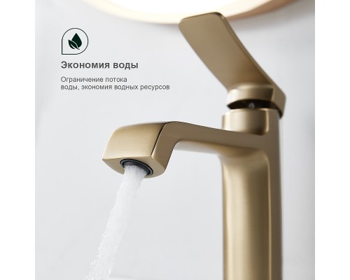 Смеситель для раковины Splenka S31.10.03 Золото матовое