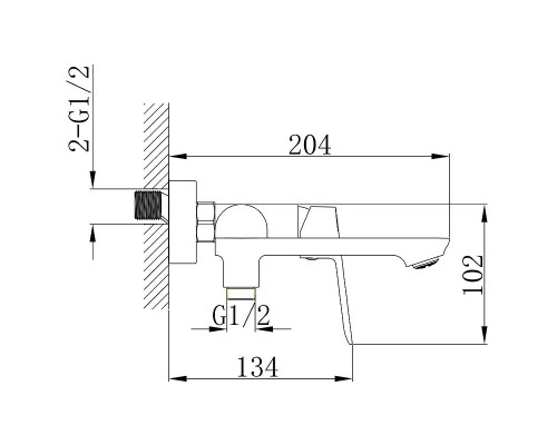 Смеситель для ванны Splenka S41.30.06 Черный матовый
