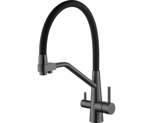 Смеситель для кухни Splenka S71.62.07 Серый матовый Черный