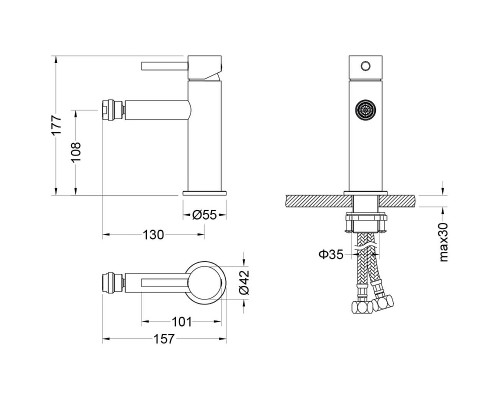 Смеситель для биде Aquatek Европа AQ1318MB Черный матовый