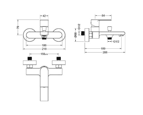Комплект смесителей Aquatek Лира AQ1430MB Черный матовый
