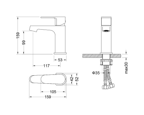 Комплект смесителей Aquatek Оберон AQ1231MB Черный матовый