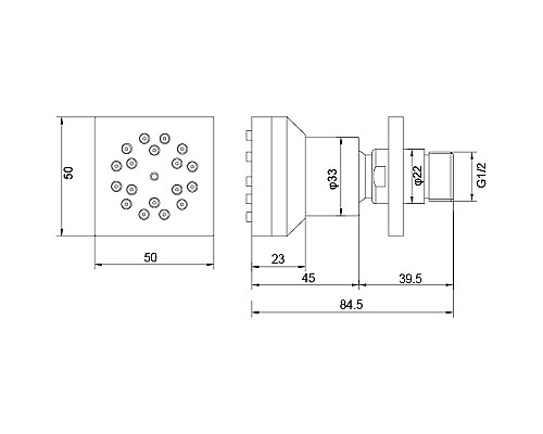 Боковая форсунка Aquatek AQ2098MB Черная матовая