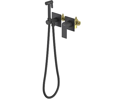 Гигиенический душ со смесителем Aquatek Лира AQ1420MB Черный матовый