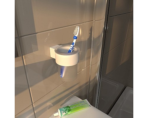 Стакан для зубных щеток Altasan Лотос ЛТ41БМ Белый матовый