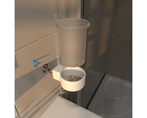 Стакан для зубных щеток Altasan Лотос ЛТ41БМ Белый матовый