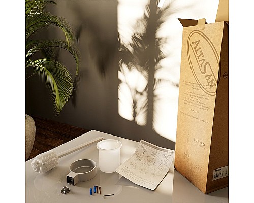 Ершик для унитаза Altasan Лотос ЛТ90БМ Белый матовый