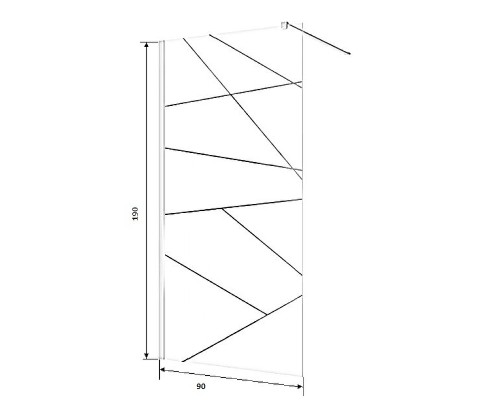 Душевая перегородка Ceruttispa Pick 90 PICK T90 9951 профиль Хром глянцевый стекло матовое