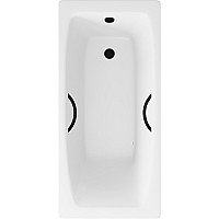 Чугунная ванна Delice Repos 150x70 DLR220507RB с черными матовыми ручками без антискользящего покрытия