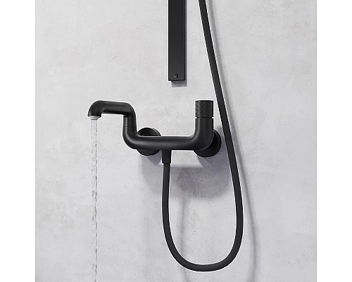 Смеситель для ванны Iddis Twist TWIBLBTi02WA Черный матовый