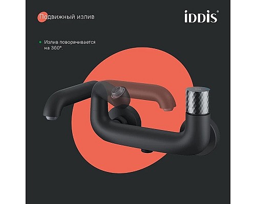 Смеситель для ванны Iddis Twist TWIBLBTi02WA Черный матовый