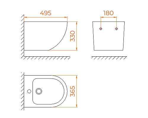 Биде RGW SW-80 65430280-01 подвесное Белое
