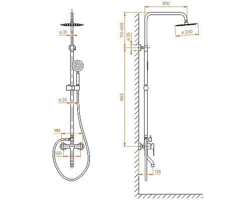 Душевая система RGW Shower Panels SP-24 59140124-13 Хром Душевая система RGW Shower Panels SP-24 59140124-13 Хром