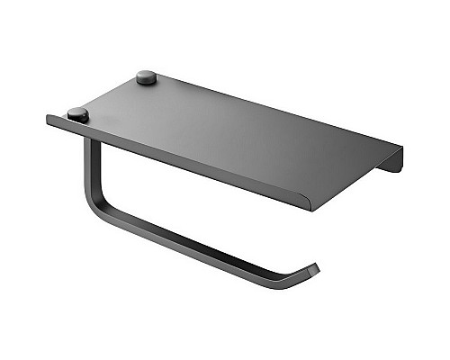 Держатель туалетной бумаги Haiba HB330-3 с полкой Оружейная сталь