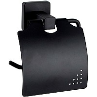 Держатель туалетной бумаги Haiba HB8903 с крышкой Черный матовый