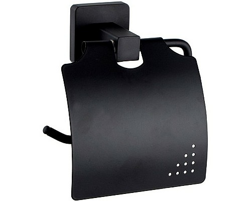 Держатель туалетной бумаги Haiba HB8903 с крышкой Черный матовый