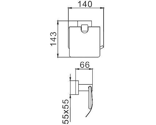 Держатель туалетной бумаги Haiba HB8903 с крышкой Черный матовый
