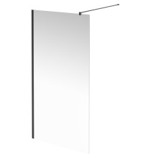 Душевая перегородка Kerama Marazzi Vetro 100 профиль Черный матовый стекло прозрачное