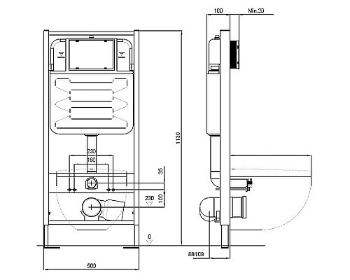 Комплект унитаза с инсталляцией Aquatek Set Aquatek Европа-KKI2 с сиденьем Микролифт