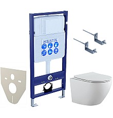 Комплект унитаза с инсталляцией Aquatek Set Aquatek Европа-KKI2 с сиденьем Микролифт