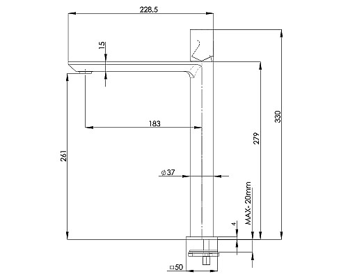 Смеситель для раковины Remer Edge EG512LXL Хром