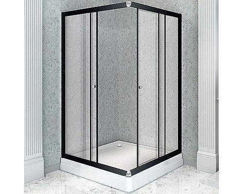 Душевой уголок Radomir Дрим 110x90 L 1-03-6-1-0-1220 профиль Черный стекло прозрачное