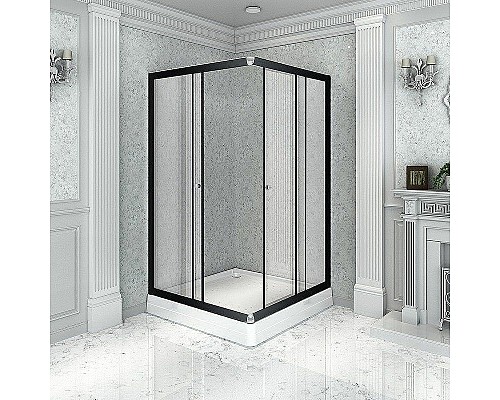 Душевой уголок Radomir Дрим 110x90 L 1-03-6-1-0-1220 профиль Черный стекло прозрачное