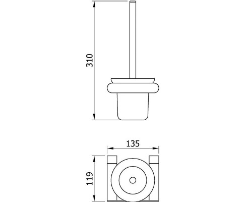 Ершик для унитаза Nofer Verona 16877.B Хром