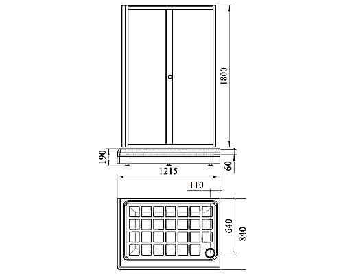Душевой уголок Radomir Верчелли 120x80 R 1-03-6-2-0-0121 профиль Черный стекло матовое